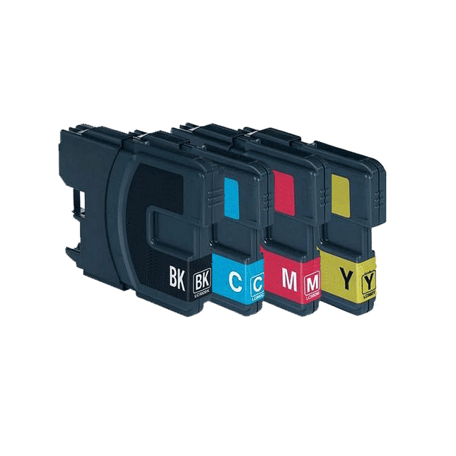 Pack de cartouches d'encre compatibles Brother LC-1100 (noir + 3 couleurs)