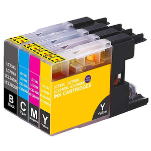 Pack de cartouches d'encre compatibles Brother LC-1280 (noir + 3 couleurs)