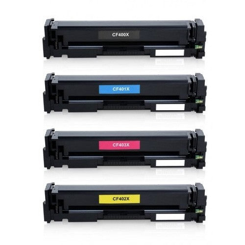 Pack multiple HP 201X (CF400X-CF403X) de marque distributeur (noir + 3 couleurs)
