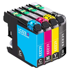 Pack multipack de cartouches d'encre compatibles Brother LC-223 (noir + 3 couleurs)