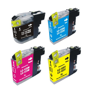 Pack multipack de cartouches d’encre compatibles Brother LC-123 (noir + 3 couleurs)