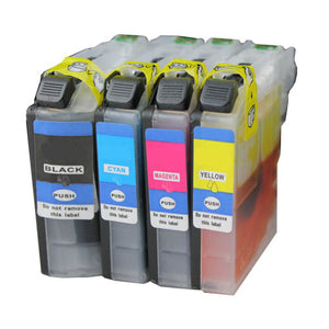 Pack de cartouches d'encre compatibles Brother LC-227 + LC-225 (noir + 3 couleurs)