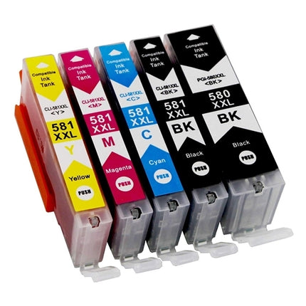 Cartouches multipack marque propre Canon PGI-580 + CLI-581 (2 x noir + 3 couleurs)