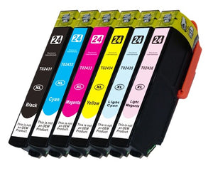 Pack multipack cartouches compatible Epson 24XL (T2438) (noir + 5 couleurs)