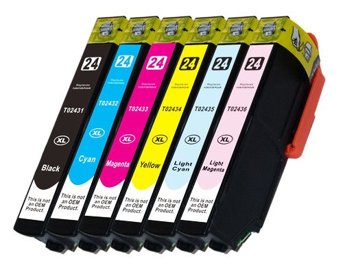 Pack multipack de cartouches maison Epson 24XL (T2438) (noir + 5 couleurs)